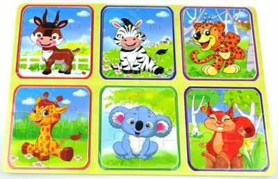 Produktbild von Drobiazgarnia Holzpuzzles 6 Sets Edukatives Spielzeug für Kleinkinder
