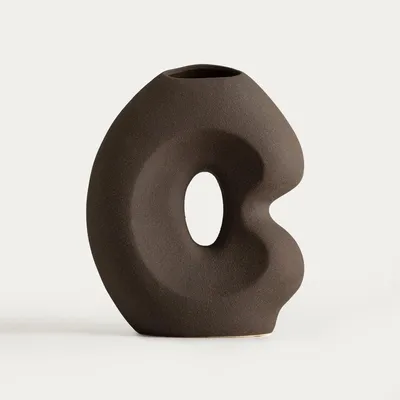 Zdjęcie produktu dla HOMLA Wazon BELLARO brązowy z otworem ceramiczny 18,5x10x23 cm