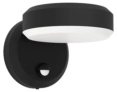 Image de Applique LED d'extérieur Eglo 900674 FORMACI IP44 8,7 W 850 lm 3000 K noir avec détecteur de mouvement