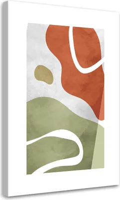 Produktbild von Leinwandbild Abstrakte Boho-Formen 40x60 Feeby Grün bild für die wand bereit zum aufhängen
