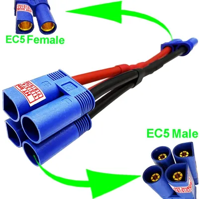 Produktbild von EC5 Parallel Adapterkabel für LiPo Akku Stecker Buchse RC 12AWG