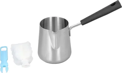 Produktbild von Butterwärmer Mini-Edelstahl-Kaffeewärmetopf 350ml mit Ausguss zum Schmelzen