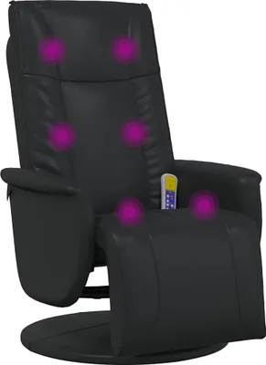 Immagine prodotto di vidaXL Poltrona massaggiante girevole Nera 71 x 90 x 105 cm Pelle finta