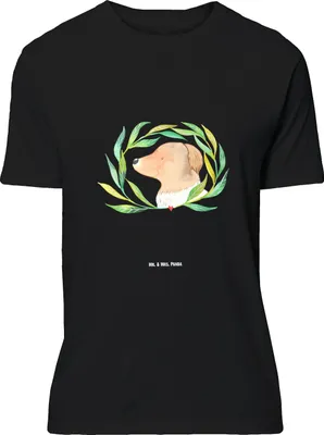 Produktbild von Mr. & Mrs. Panda Größe M T-Shirt Hund Blumen - Schwarz - Geschenk, Hundeliebe, Sprüche, Ranke, Shirt, Tshirt, Herren, mit Spruch, Hunde