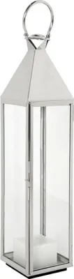Produktbild von Casa Padrino Luxus Kerzenleuchter Silber 24 x 24 x H. 114 cm - Edelstahl Laterne mit Tragegriff - Gastronomie Accessoires - Restaurant Accessoires - Hotel Accessoires - Deko Accessoires