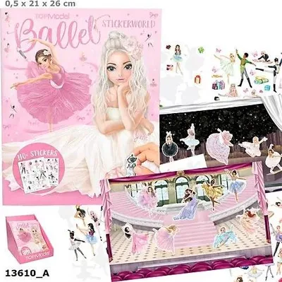Zdjęcie produktu dla Depesche 13610 TOPModel Stickerworld Ballet - Stickerbuch mit 20 Hintergrundseiten zum Bekleben, inkl. 3 Doppelseiten Kleidungs- und Accessoire Aufklebern