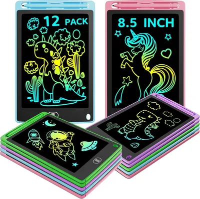 Zdjęcie produktu dla Tablica do pisania LCD, zestaw 12 sztuk, tablica do rysowania dla dzieci