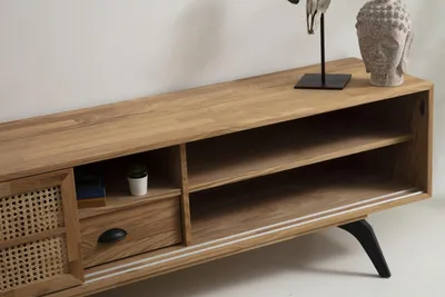 Produktbild von TV Ständer RTV Lowboard Sideboard Tisch Braun Holz Modern Wohnzimmer
