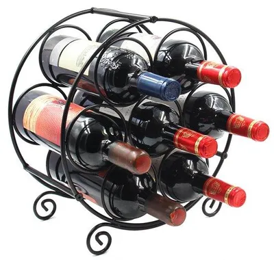 Produktbild von Unyqoos® Metall-Weinregal für 7 Flaschen – freistehend, platzsparend, pulverbeschichtet, 30,5×16,5×32,5 cm, ideal für Küche & Bar