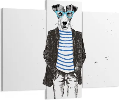 Produktbild von Bild auf Leinwand - Leinwandbild - Hund Abstraktion - 130x100cm - Wand Bild - Wanddeko - Leinwanddruck - Bilder - Kunstdruck - Wanddekoration - Leinwand bilder - Wandkunst - CB130x100-3848