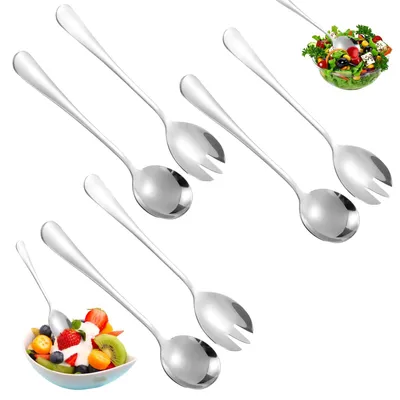 Salatbesteck-Set, 6-teilig, Edelstahl, hochglanzpoliert, spülmaschinengeeignet