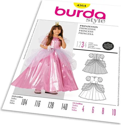 Obrázok produktu pre Strih Burda 4364 - Šaty pre princeznú