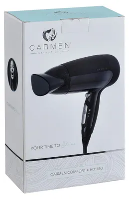 Zdjęcie produktu dla Carmen Comfort, 3,5 m/s, Czarny, Monochromatyczny, Kółko do wieszania, 1,8 m, 1400 W