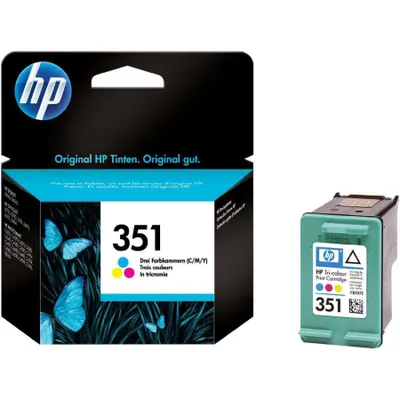 Zdjęcie produktu dla HP 351 oryginalny wkład atramentowy trójkolorowy, Standardowa wydajność, Cyjan, Purpurowy, Żółty, Atrament barwnikowy, 1 szt., 170 stron(y)