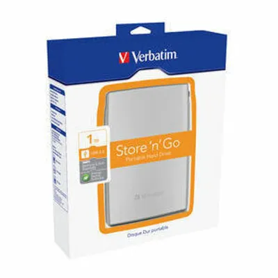 Produktbild von Verbatim Festplatte - 2,5" Extern - 1 TB - Silber - USB 2.0 - 5400U/Min