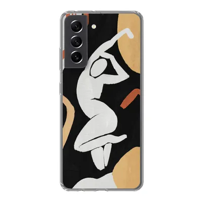 Produktbild von MuchoWow® Handyhülle Schutzhülle Hülle für Samsung Galaxy S21 FE Frau - Silhouette - Grau Silikon Softcase Handy Hülle - Mobiltelefonhülle