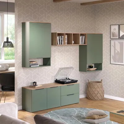 Immagine prodotto di Parete attrezzata soggiorno Vicco Wido Verde 5 parti, Model 57454