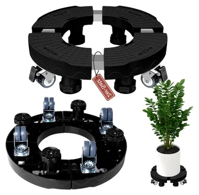 Produktbild von Pflanzenroller verstellbar 38-50 cm, 2 Stück, Rollbrett für Pflanzen mit einer Tragkraft von 250 kg und 360° drehbaren Rädern für große Pflanzgefäße im Innen- und Außenbereich