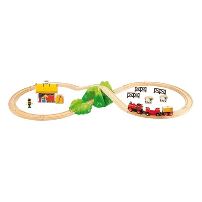 Image de BRIO, ensemble de rails avec tunnel de montagne, 30 pièces, accessoires pour chemin de fer en bois, train, jouet en bois, multicolore, bois/plastique, 100 cm, 33043