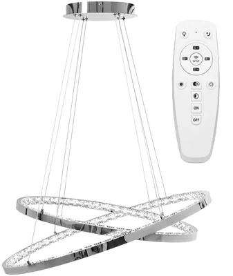 Produktbild von tooLight Pendellampe App771-3Cp Kristall Led + Fernbedienung 2-Lichtquelle 70X70X50-100Cm Einstellbar