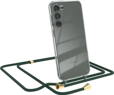 Produktbild von EAZY CASE Handykette kompatibel mit Samsung Galaxy S23 Plus, Handyhülle mit Umhängeband, Handykordel, Schutzhülle Clear, Band in Grün