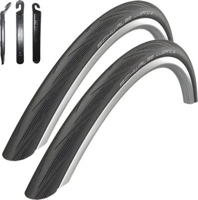 Produktbild von 2 x Schwalbe Lugano 28" Rennradreifen Fahrradreifen in Schwarz - 28-622 (700 x 28C) inkl. 3 Reifenheber