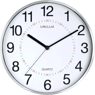 Obrázok produktu pre Unilux 400094280, Múr, Quartzové hodiny, Kolo, Šedá, Plast, Sklo