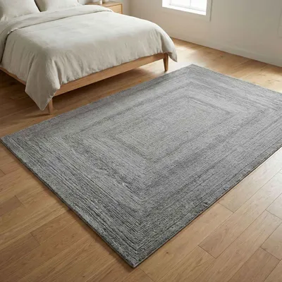 Produktbild von Teppich Wohnzimmer Schlafzimmer Modern Hoch&Tief Bordüre Qualitativ 3D effekt