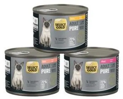Image de Lot Select Gold Pure Mix 6 x 200 g – 2 x cheval, 2 x veau, 2 x poulet