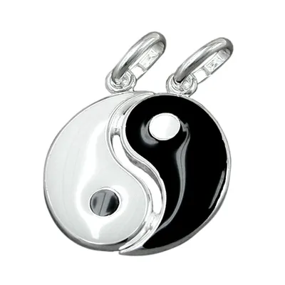 Produktbild von Partner Anhänger Yin-Yang aus echtem 925 Silber lackiert Uni