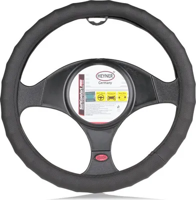 Produktbild von HEYNER® Lenkradhülle 37–39 cm – weich, griffig, schwarz, soft perforiert mit Punkt‑Design, geruchsneutral