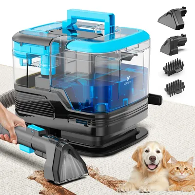 Produktbild von Teppichreiniger 28KPa 530W, Waschsauger für Teppiche, Polster & Sofas, Fleckenreiniger mit 2L Frischwassertank, 0,8L Schmutzwassertank, für Auto