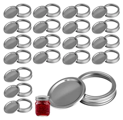 Produktbild von 20 Stück Schraubdeckel für Einmachgläser, Deckel für Marmeladengläser und Bonbondosen (86 mm)