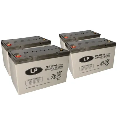 Produktbild von Bleigel Akku 4x 12V 100Ah kompatibel zu Rollstuhl E-Mobil Seniorenmobil u.a.