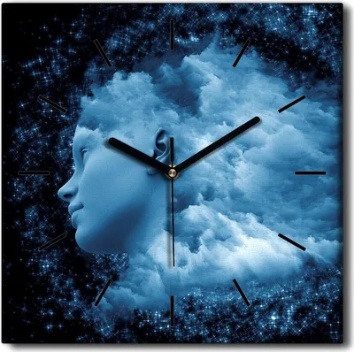 Produktbild von Coloray Uhr auf Leinwand 30x30 cm Wand Uhr Dekoration Wohnzimmer Segeltuch schwarze Hände -Abstraktion Kunstkunst