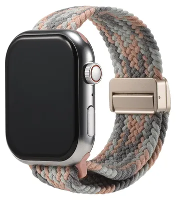 Immagine prodotto di Cinturino di ricambio in nylon intrecciato per Apple Watch 1, 2, 3, 4, 5, 6, 7, 8, 9, 10, 11, SE, 1, 2, 3, Ultra 1, 2, 3 con cassa da 42/44/45/49 mm. Cinturino in tessuto intrecciato, mix di colori pastello. Cinturino regolabile per smartwatch, taglia universale.