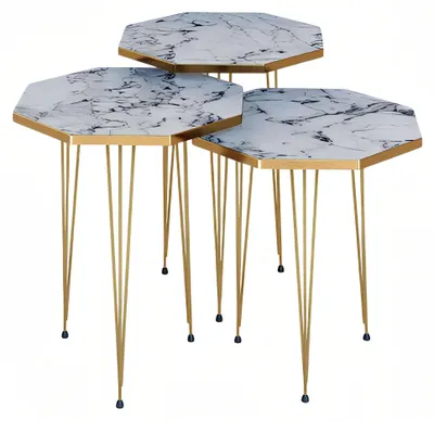 Obrázek produktu pro Elegantní bílý kovový konferenční stolek v moderním designu
