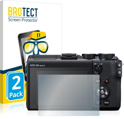 Produktbild von 2x Für Canon EOS M6 Mark II Schutzfolie BROTECT Displayschutz Display Schutz Folie Klar Transparent