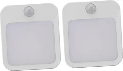 Image de 2pcs Veilleuse plug in avec détecteur de mouvement Mini veilleuse LED blanc chaud avec luminosité réglable