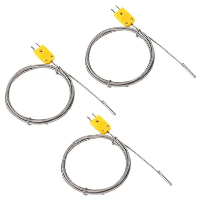 K-Typ Thermoelement-Sonde, 3 Stück, 1 m, Edelstahl, -50–200 °C