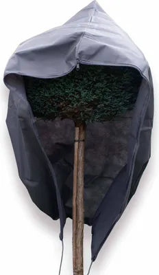 Produktbild von 80 x 100 cm Premium XXL Winterschutz für Pflanzen grau Kübelpflanzen Winterschutzcover draußen Haube Reißverschluss Zugband Pflanzenschutzhaube
