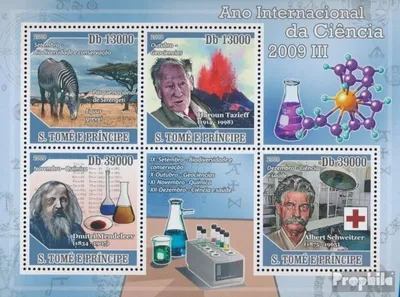 Produktbild von Briefmarken Sao Tome e Principe 2009 Mi 4031-4034 Kleinbogen (kompl. Ausgabe) postfrisch Wissenschaftsjahr 2009