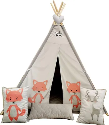 Produktbild von Love Gifts Spielzelt - Kinderzelt für drinnen, Spielzelt ist perfekt für Kinder über 3 Jahre alt, Kinderzelt in Muster Fuchs
