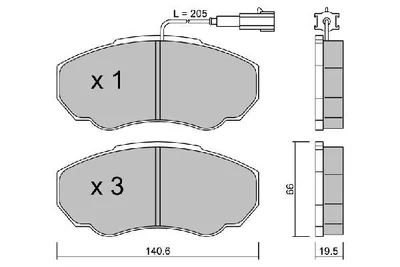 Produktbild von AISIN Bremsbeläge Satz Vorne Bremsklötze für FIAT Ducato Pritsche / Fahrgestell (250, 290) BPFI-1010