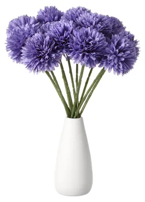 12 Kunstchrysanthemen, lila, 28 cm, Seidenblüten für Dekoration