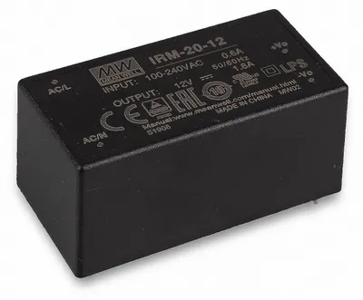 Produktbild von Mean Well IRM-20-12 Schaltnetzteil Modul 12V/DC/0-1,8A/ 21,6W