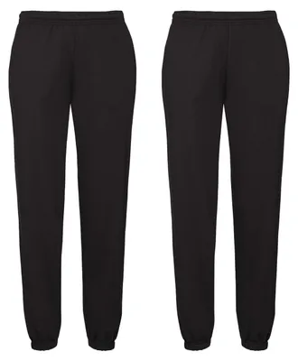 Produktbild von Doppelpack Fruit of the Loom Classic Elasticated Cuff Jog Pants + GRATIS MyShirt Stoffbeutel