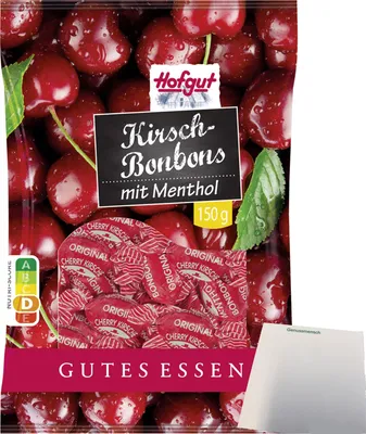 Produktbild von Hofgut Kirschbonbons (150g Beutel) + usy Block