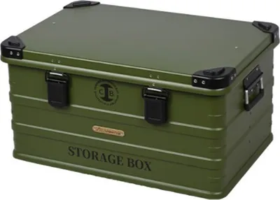 Obrázek produktu pro Venkovní úložný box, hliníkový box, kempingový úložný box, box do auta, vodotěsný, 600 x 400 x 300 mm/23,6 x 15,7 x 11,8 palců, vojensky zelený