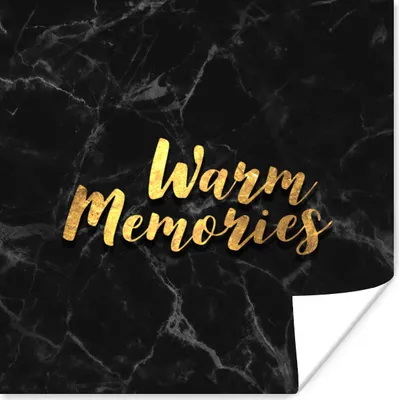 Produktbild von MuchoWow® Poster Zitat - Erinnerung - Gold - Marmor 75x75 cm - Wand Dekoration